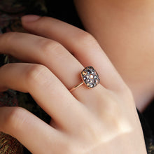 Load image into Gallery viewer, Black Zircon Stone Ring in Rose