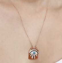 Load image into Gallery viewer, Square Evil Eye Necklace