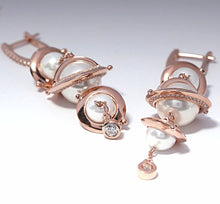 Load image into Gallery viewer, Rose Gold Plating Pearl Statement Earrings